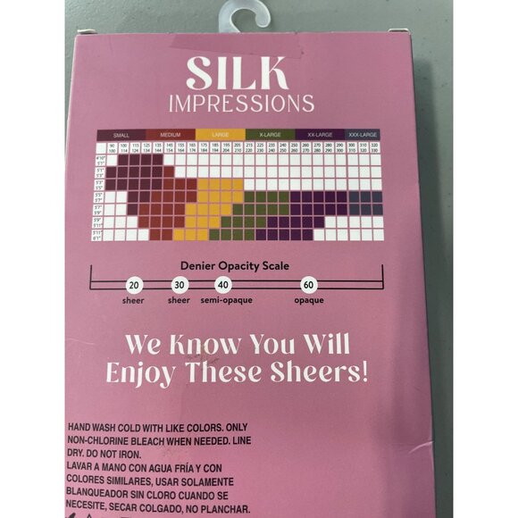 Silk Impressions Pantyhose Size Small Sheer Medium Support 30 Denier 2 Pack NEW - Picture 5 of 6